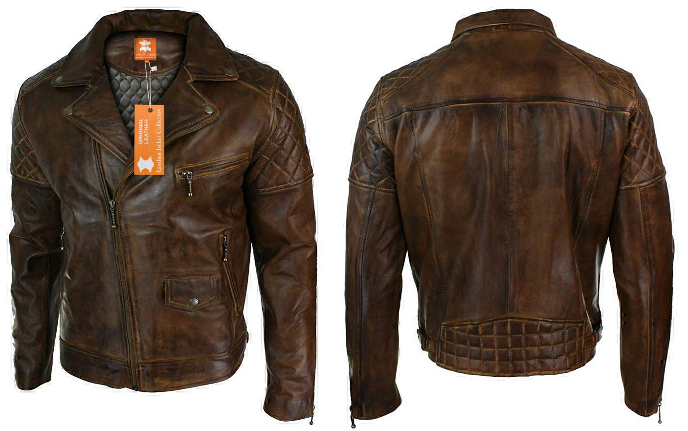 distressed brown leather