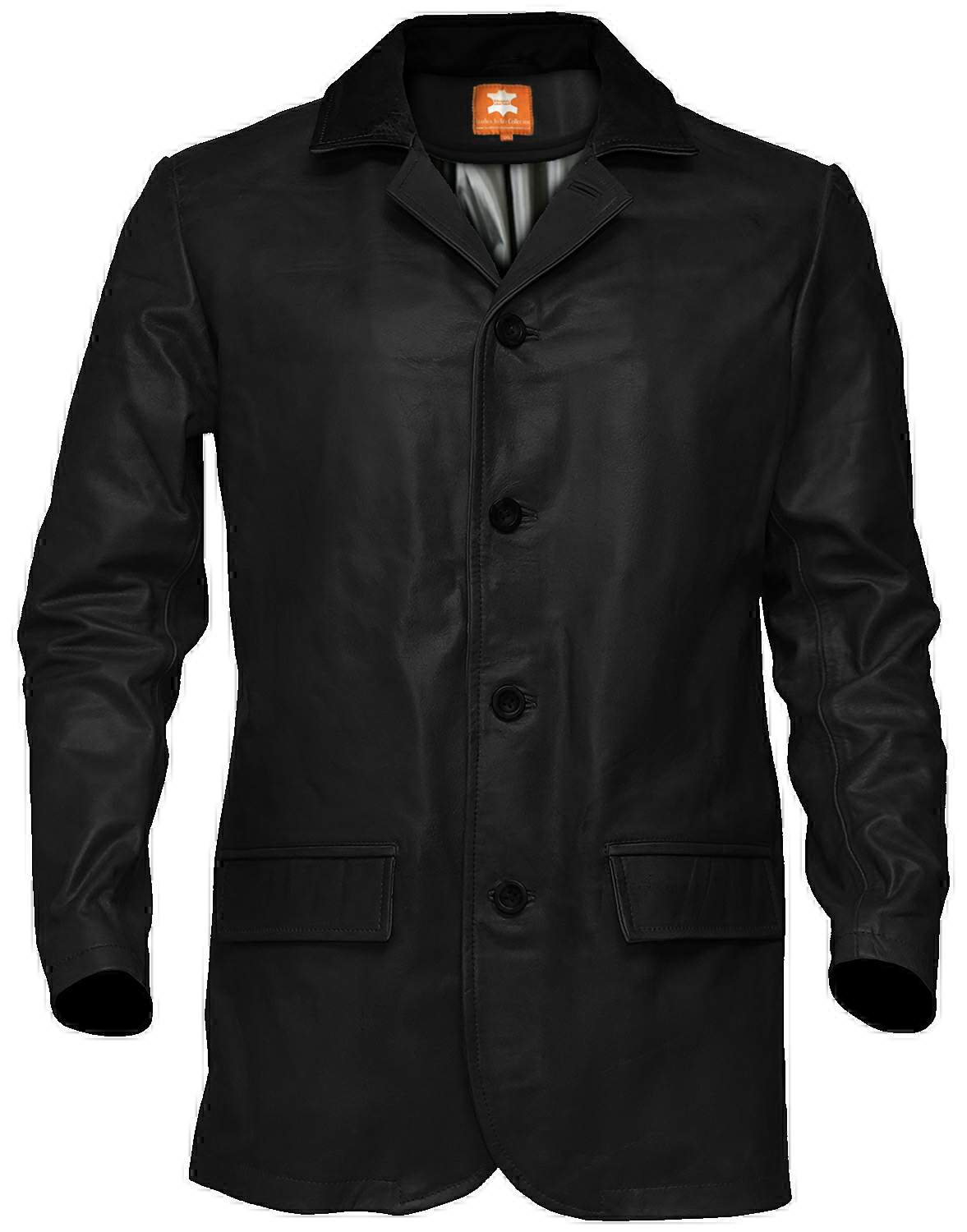 men black leather trench coat