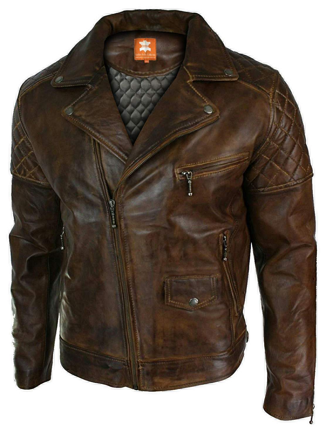 distressed brown leather