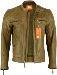 front-open-jacket / Classic vintage distress leather