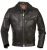 Men’s Genuine Black Cowhide Leather Jacket, Cotton Canvas Lining