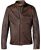 Genuine Vintage Brown Leather Jacket Mens, Cowhide Contrast Fleece Lining