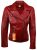 Women Red Leather Jacket, Premium Quality Lambskin 70’s Style