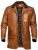 Reddish Brown, Real Leather, Hip-Height Long Coat, Trench Coat For Men